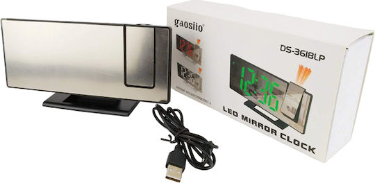 Gaosiio Tischuhr Digital LED Schwarz DS-3618LP