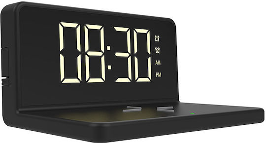 The Source Wireless Tabletop Digital Clock with Alarm & Wireless Charging 94114 The Source Wireless Tabletop Digital Clock with Alarm & Wireless Charging 94114