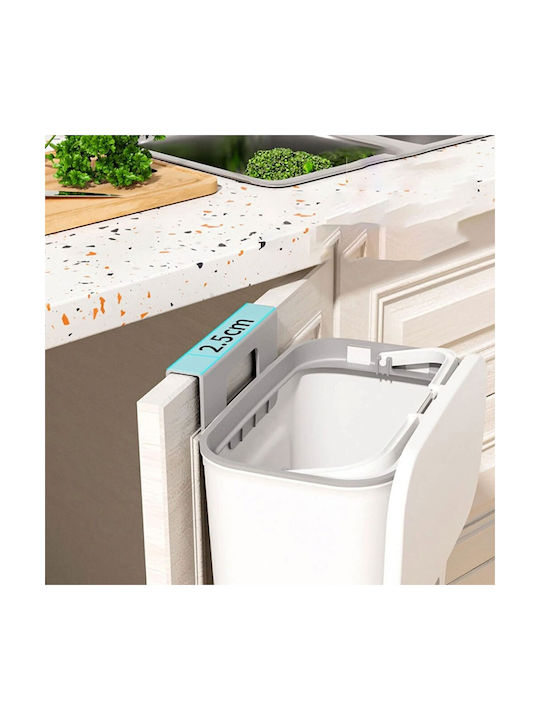Home Use Waste Bin Waste Plastic for Cabinet Gray 9lt 1pcs