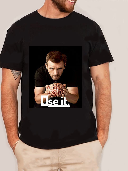 Fruit of the Loom Dr House T-shirt Μαύρο Βαμβακερό