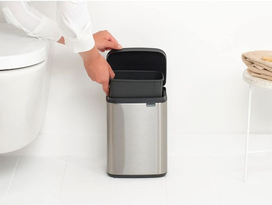 Brabantia Κάδος Bo Small Απορριμμάτων Πλαστικός Ασημί 4lt