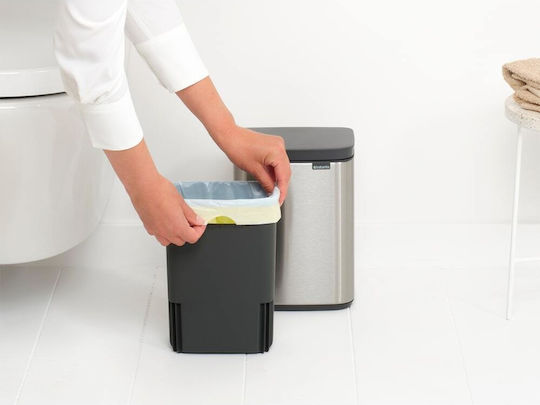 Brabantia Κάδος Bo Small Απορριμμάτων Πλαστικός Ασημί 4lt