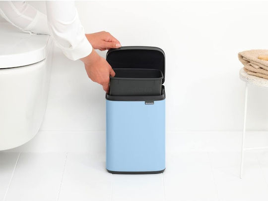 Brabantia Bo Small Waste Bin Plastic with Oscillating Lid Dreamy Blue 4lt