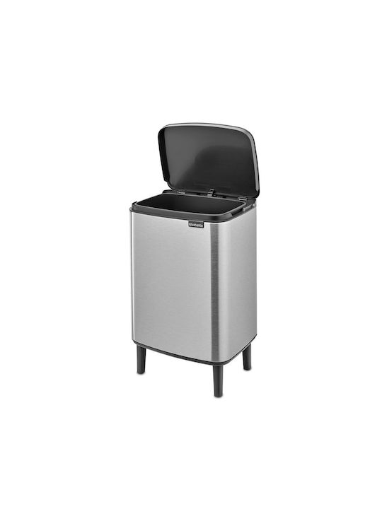 Brabantia Coș De Gunoi Bo Small Hi Plastic Împingeți Argintiu 12lt