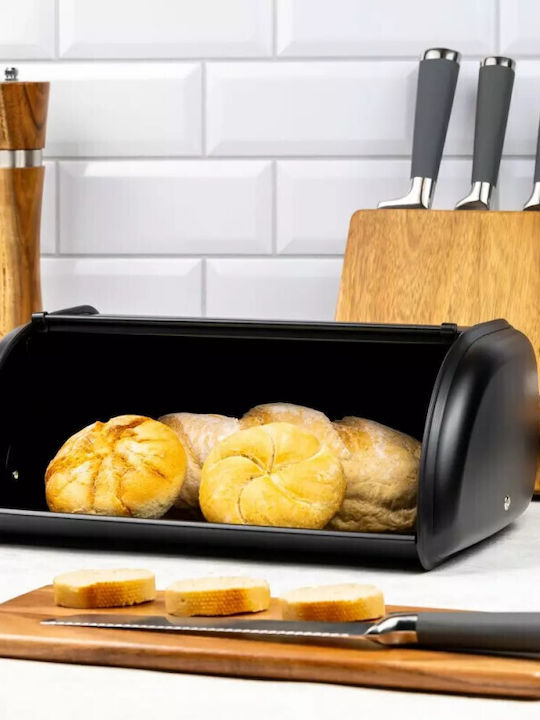 KING Hoff Bread Box with Lid Inox Black 36x24x15cm