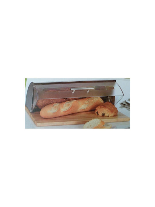 Spitishop Bamboo Bread Box with Lid Silver F-V Box 39x26.5x15.5cm