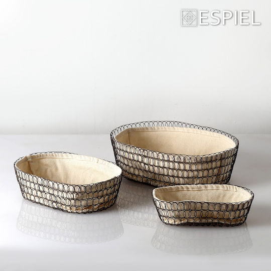 Espiel Ψωμιέρα Μεταλλική Μαύρη 22x13x6cm