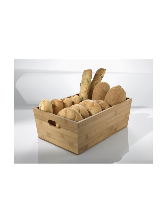 Leone Καλάθι Ψωμιού από Bamboo σε Καφέ Χρώμα 20x15x9cm