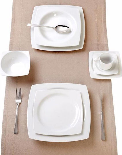 Cryspo Trio Quadro Set Tassen Tee aus Porzellan Weiß 250ml 6Stück