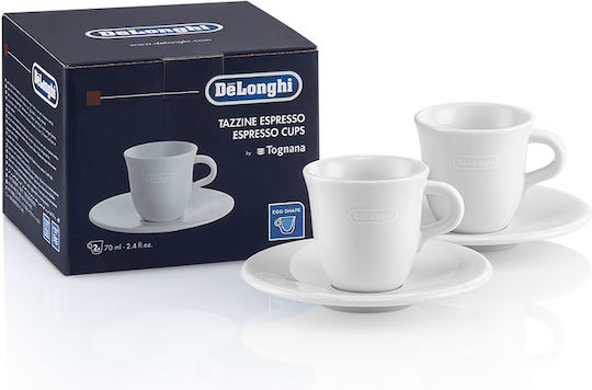 De'Longhi Set Căni Espresso De ceramică Albe 2buc