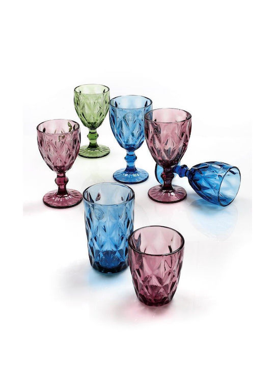 Cryspo Trio Kare Ice Cream Serving Bowl Round Glass Blue with Diameter 12cm