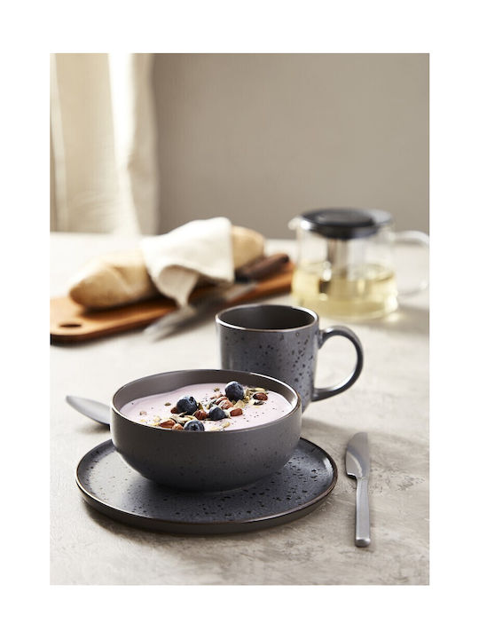 Espiel Serving Bowl Round Ceramic Gray with Diameter 15cm