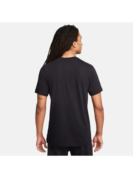 Nike Club Ανδρικό Αθλητικό T-shirt Κοντομάνικο Μαύρο
