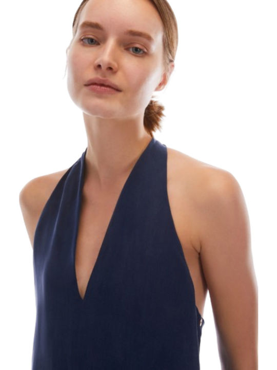 Καλοκαιρινό Midi Φόρεμα Dark Blue