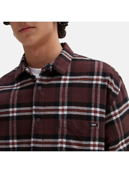 Long-sleeved Cotton Shirt Checked Red
