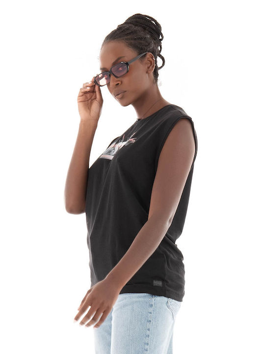 G-Star Raw Γυναικεία Μπλούζα Βαμβακερή Αμάνικη Μαύρη
