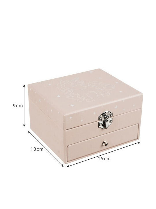 Μουσικό Κουτί Κοσμημάτων Ροζ 15x9x13cm