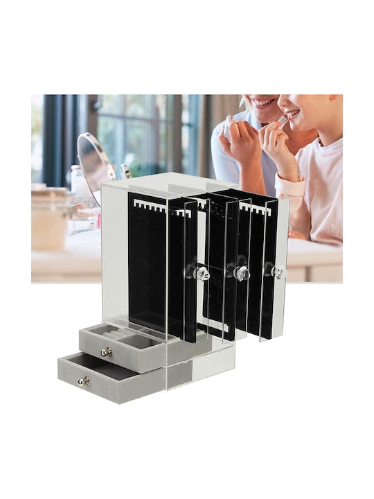 Casetă Pentru Bijuterii Din Plastic Cu Sertar Negru 13x13x24.5cm