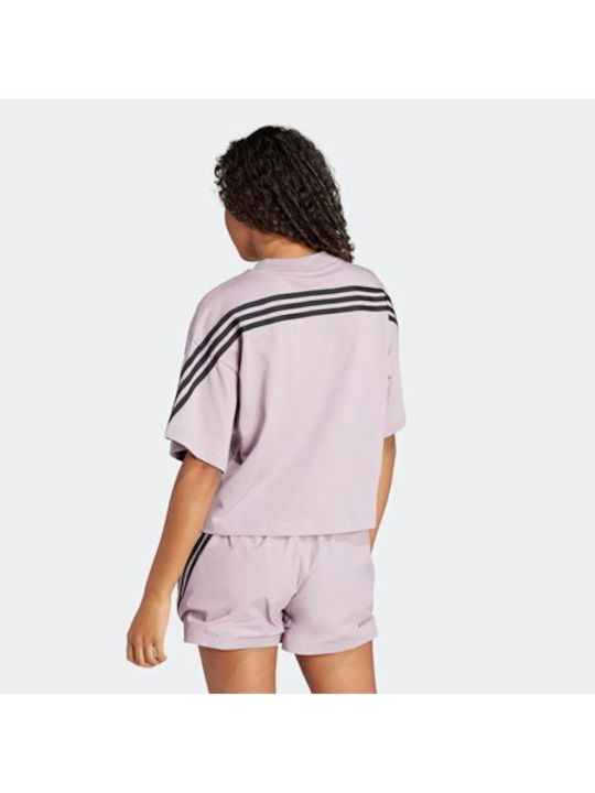 Adidas Future Icons 3-stripes Γυναικείο Αθλητικό T-shirt Λιλά