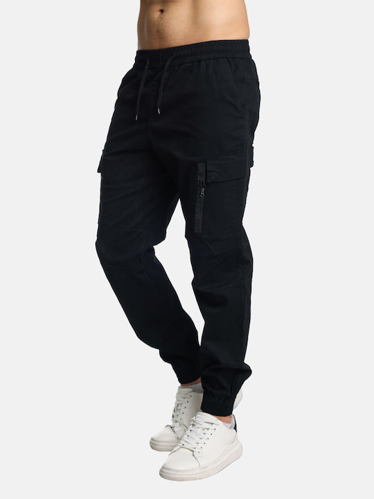Paco & Co Men's Trousers Cargo Elastic in Regular Fit Black