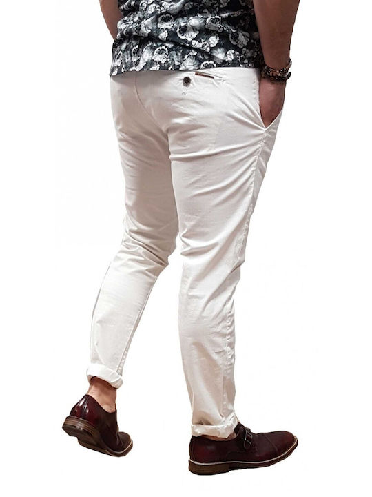 Brokers Jeans Ανδρικό Παντελόνι Chino σε Slim Εφαρμογή White