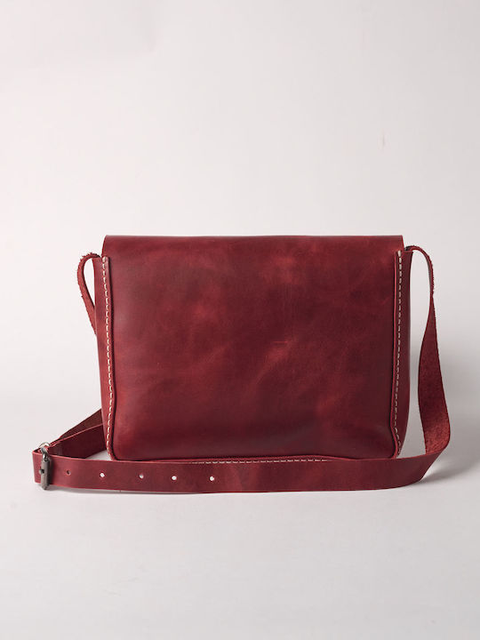 Leder Damentasche Schultertasche Rot