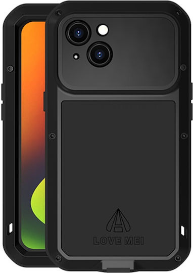 Love Mei Umschlag Rückseite Metallisch Schwarz (iPhone 14)