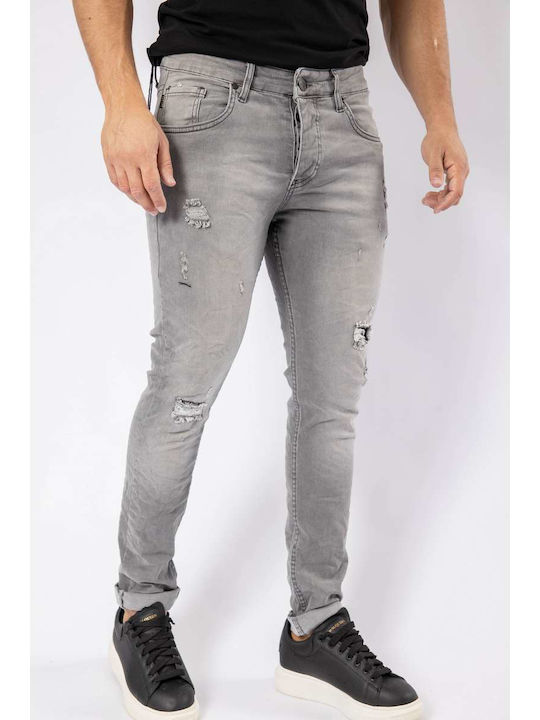 Senior Pantaloni de Bărbați din Jean în Croială Slim Grey Light