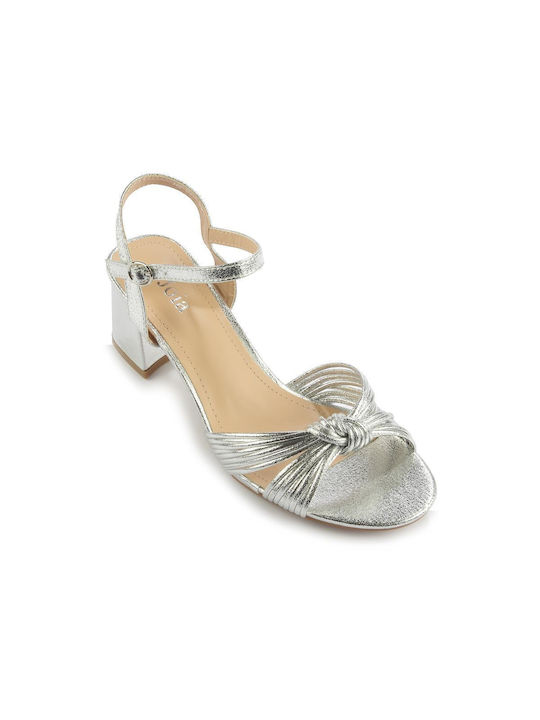 Fshoes Damen Sandalen in Silber Farbe