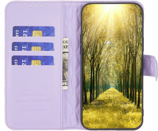 Binfen Diamond Lattice Wallet Δερματίνης Μωβ (Redmi Note 13 Pro 5G / Poco X6)