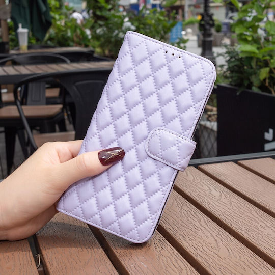 Binfen Diamond Lattice Wallet Δερματίνης Μωβ (Redmi Note 13 Pro 5G / Poco X6)