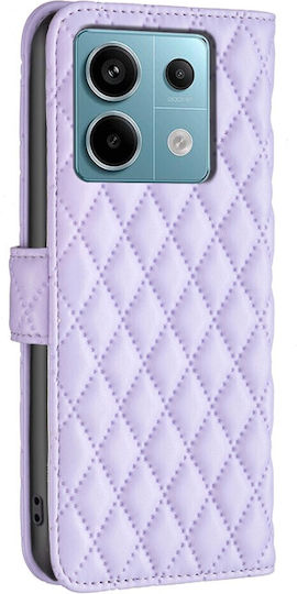 Binfen Diamond Lattice Wallet Δερματίνης Μωβ (Redmi Note 13 Pro 5G / Poco X6)