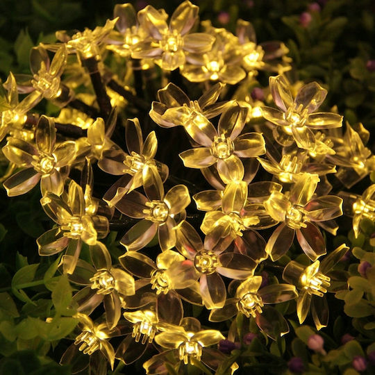 Lampă Solară Floare cu Alb Cald Lumină IP65
