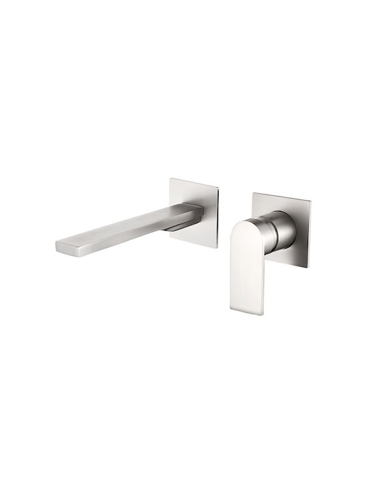 AQG Built-in Mixer & Spout Set for for Bathroom Sink Silver