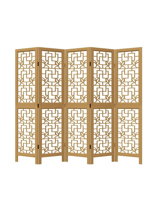 vidaXL Decorative Room Divider Wooden with 5 Panels 175x160cm