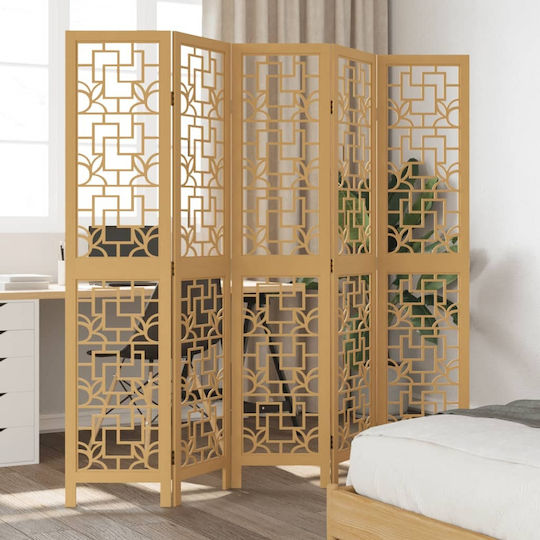 vidaXL Dekorativer Raumteiler Hölzernes mit 5 Paneelen 175x180cm