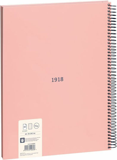 Milan Set 3 Notizbücher Spirale 80 Blätter A4 Geregelt Rosa