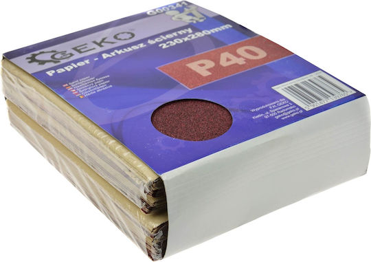 Geko Φύλλο Λείανσης Απλό Κ150 / K150 230x280mm Σετ 100τμχ