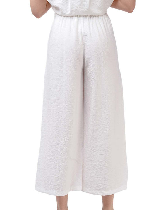 MY T Women's Fabric Trousers White