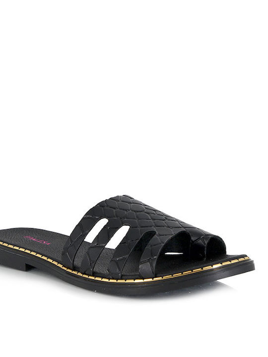 Malesa Damen Flache Sandalen in Schwarz Farbe