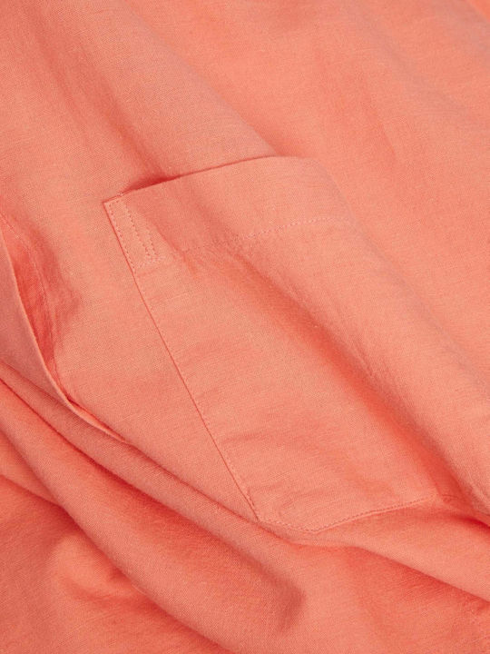 Women's Linen Long Sleeve Shirt Orange