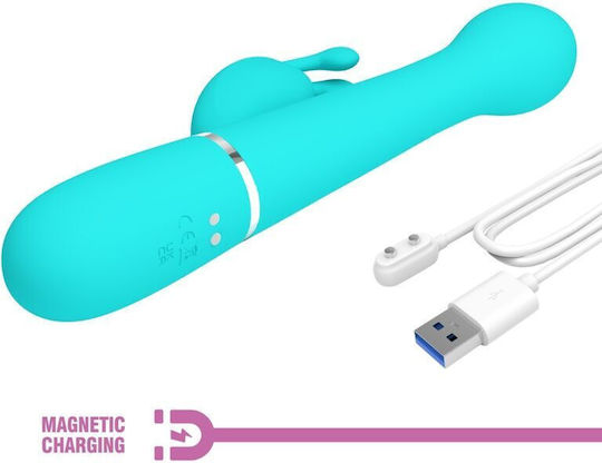 Pretty Love Dejon Rabbit Vibrator 3 In 1 Multifunction Aqua Green
