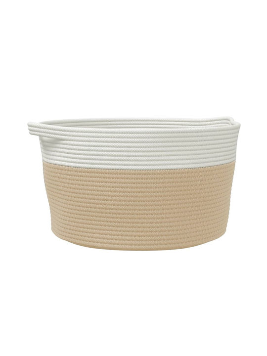 vidaXL Καλάθι Αποθήκευσης Υφασμάτινο Μπεζ 40x40x25cm