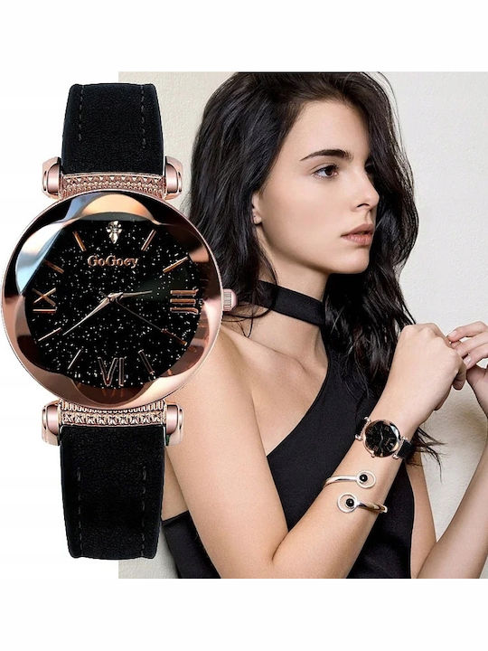 Damen Uhr mit Beige Stoffarmband
