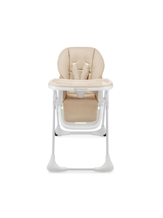 Kinderkraft Tummie Foldable Baby Highchair 2 in 1 with Adjustable Height Beige