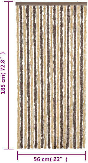 vidaXL Κουρτίνα Πόρτας από Ύφασμα Καφέ 56x185cm 377353