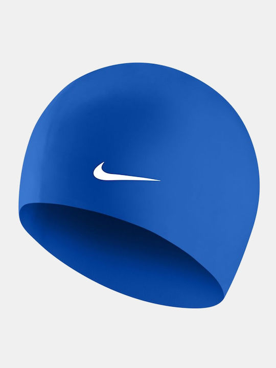 Nike Solid Silicone Adults Swimming Cap Blue