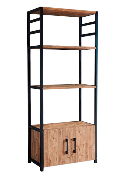 Megapap Agero Kitchen Rack Metallic 4 Tiers Brown 56.1x30x138.3cm