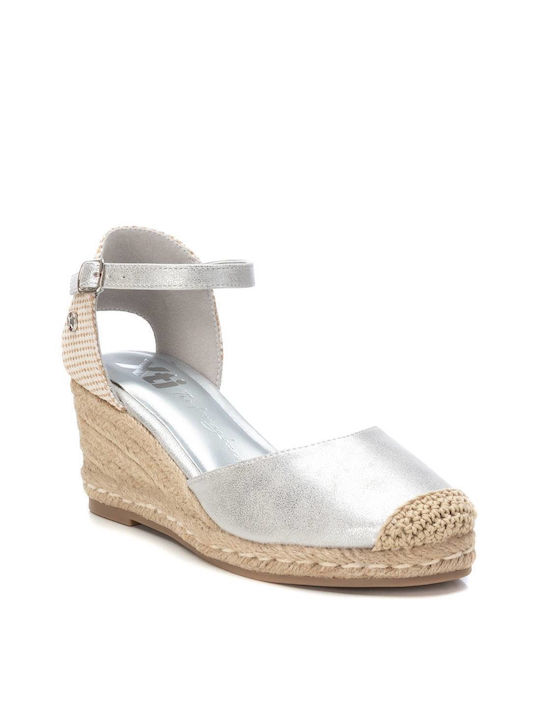 Xti Women's Synthetic Leather Platform Espadrilles Silver