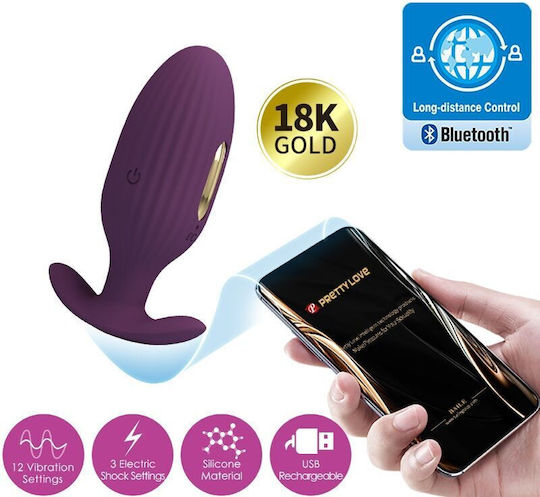 Pretty Love Jefferson App Controlled Anal Plug Purple